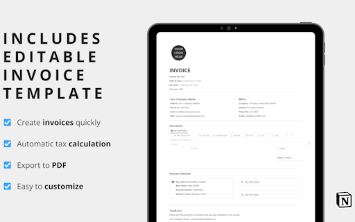 Simple Invoice Template and Mini Tracker
