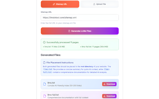 LLMs.txt Generator
