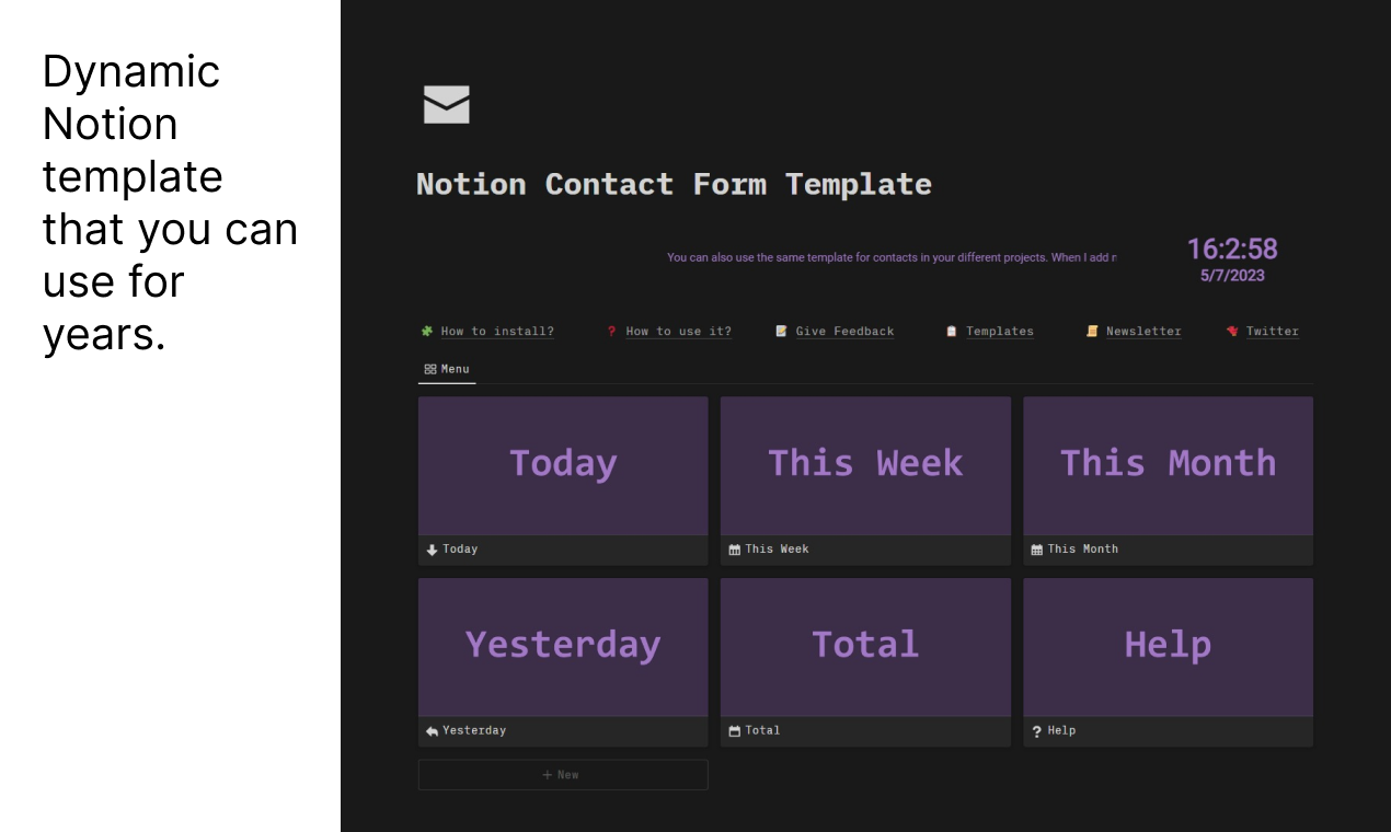 Notion Contact Form Template (Automatic)