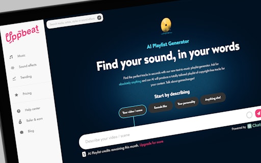Uppbeat AI Playlist Generator