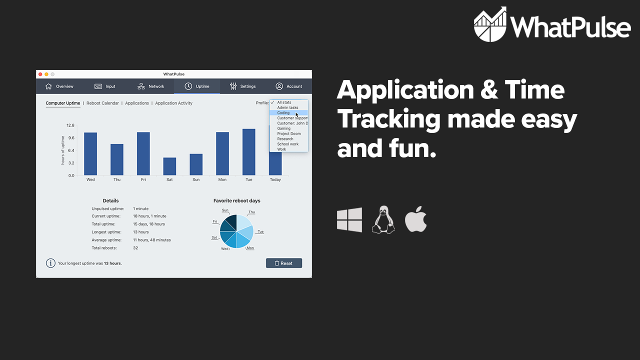 WhatPulse Profiles: Easier Time Tracking