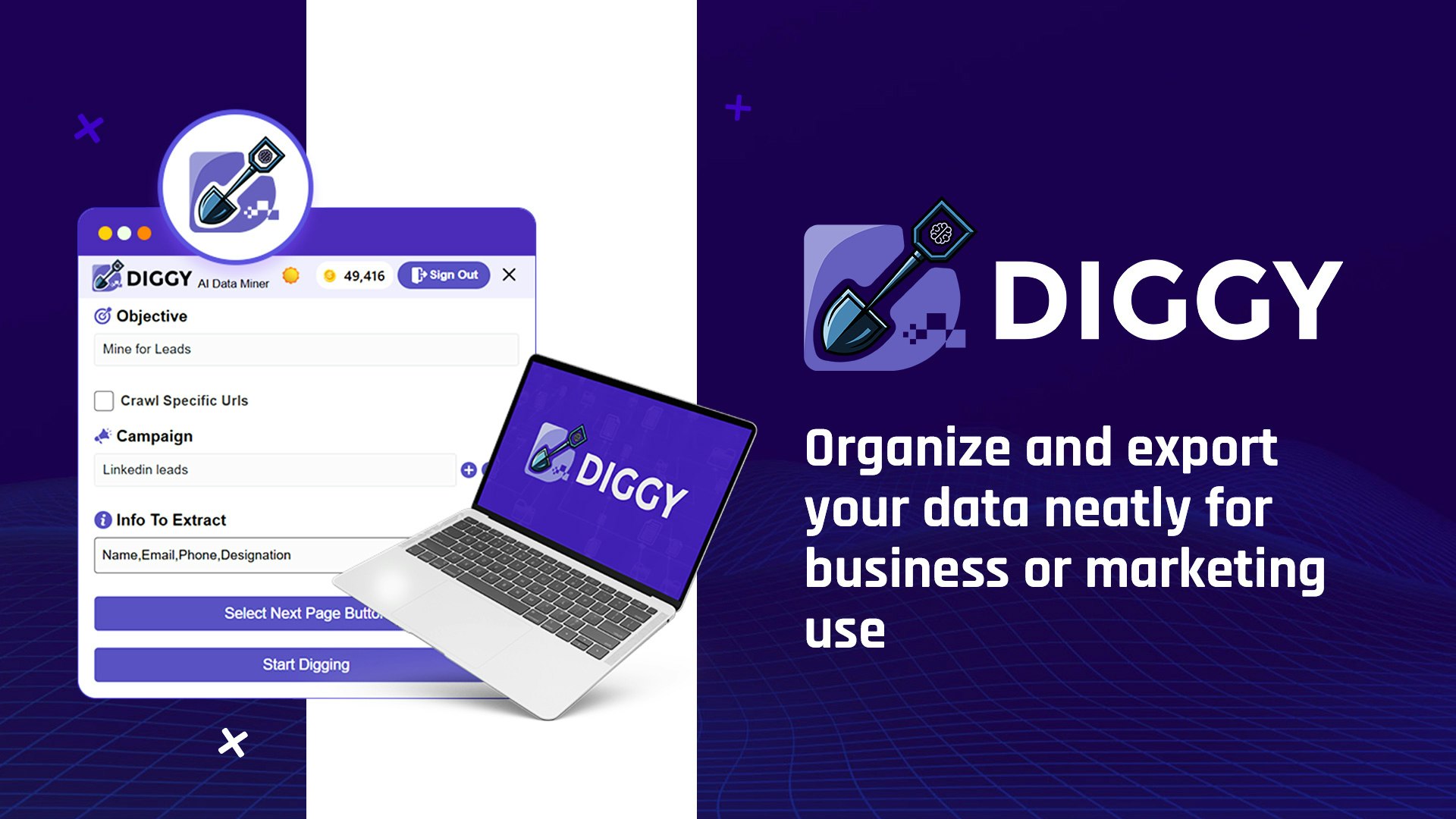Diggy Miner AI Web Scraper