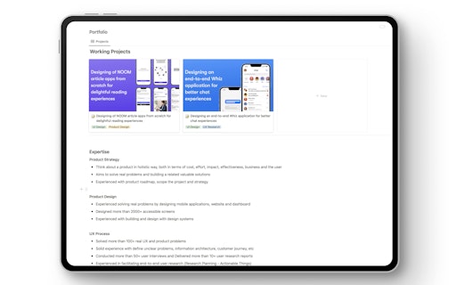 Free UX Portfolio Template