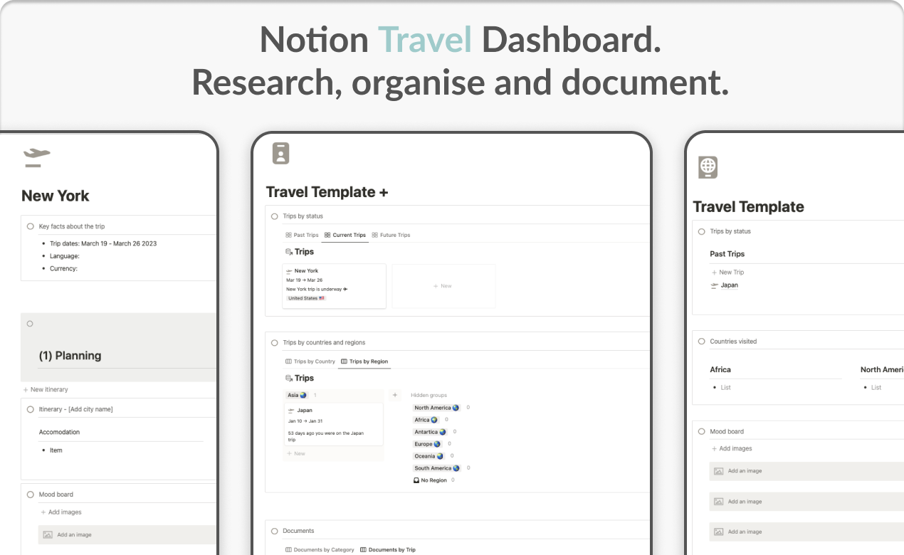 Notion Travel Dashboard