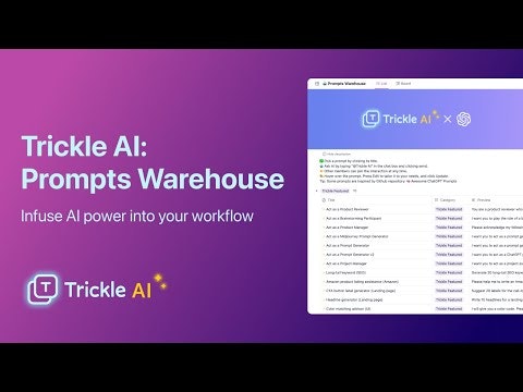 Trickle AI: Prompts Warehouse