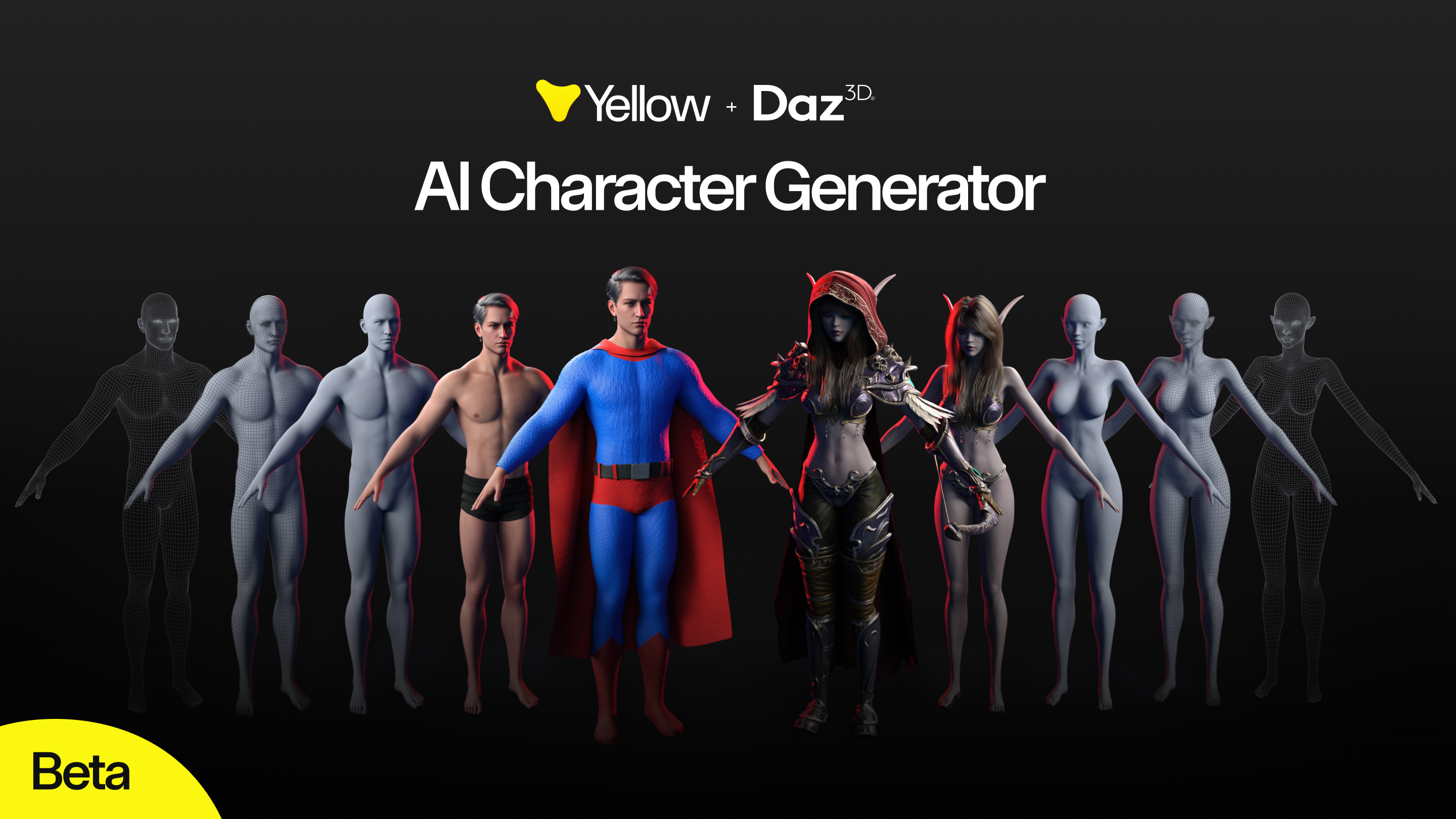 Yellow AI Character Generator for Daz 3D