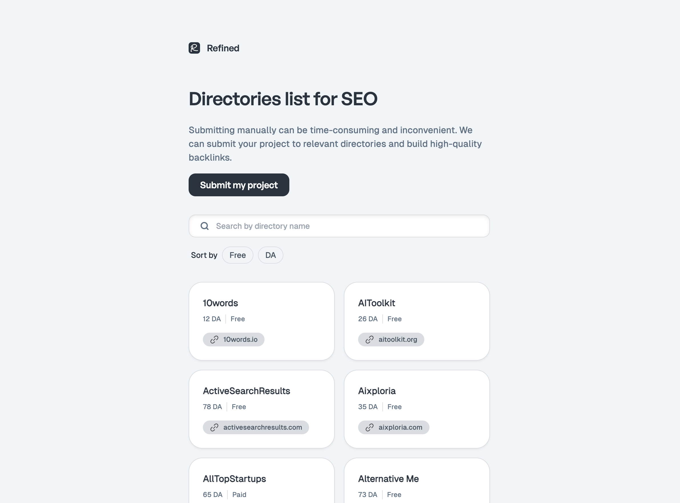 Directory list for SEO