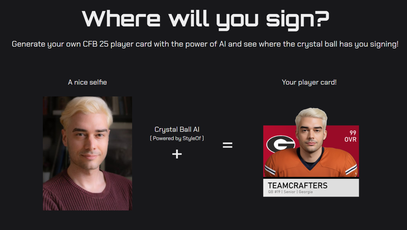 College Football 25 Player Card Maker