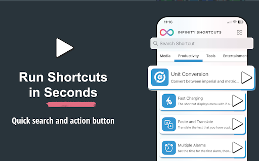 Infinity Shortcuts