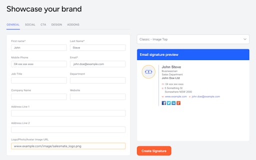 Email Signature Generator by Salesmate