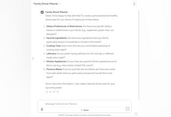 Family Dinner Planner