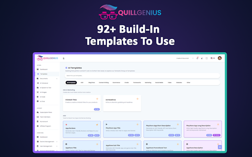 QuillGenius AI Copywriting Tool