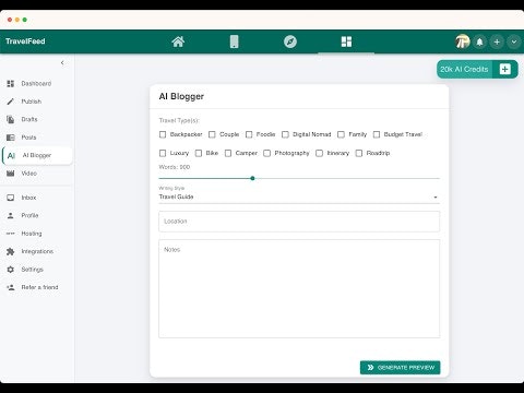 TravelFeed AI Blogger 