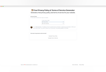Free AI Privacy Policy & ToS Generator