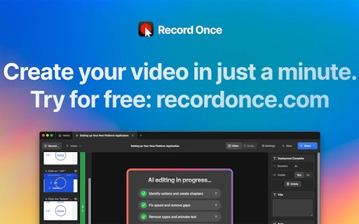 Record Once