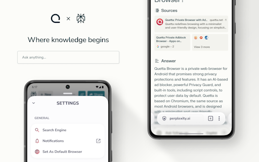 Quetta Browser × Perplexity AI Search
