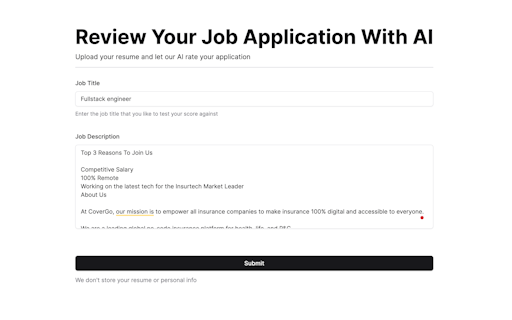 AI Job Application Reviewer