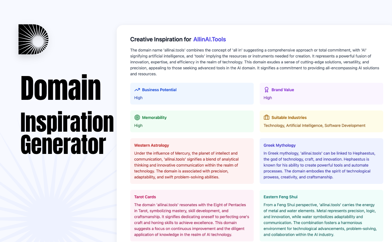 Domain Name Inspiration Generator