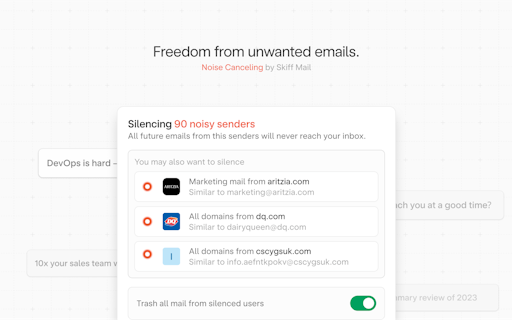 Skiff Noise Canceling - Free your inbox