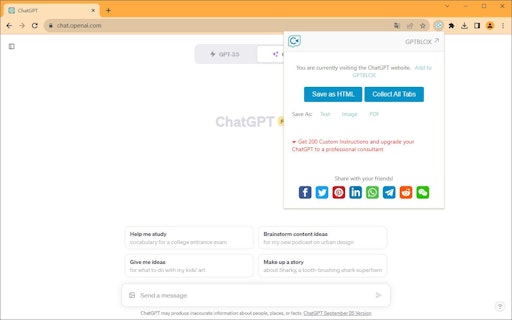 GPTBLOX - ChatGPT/Bard/Claude Save Data