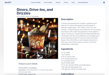 Product Launch Cocktail Creator