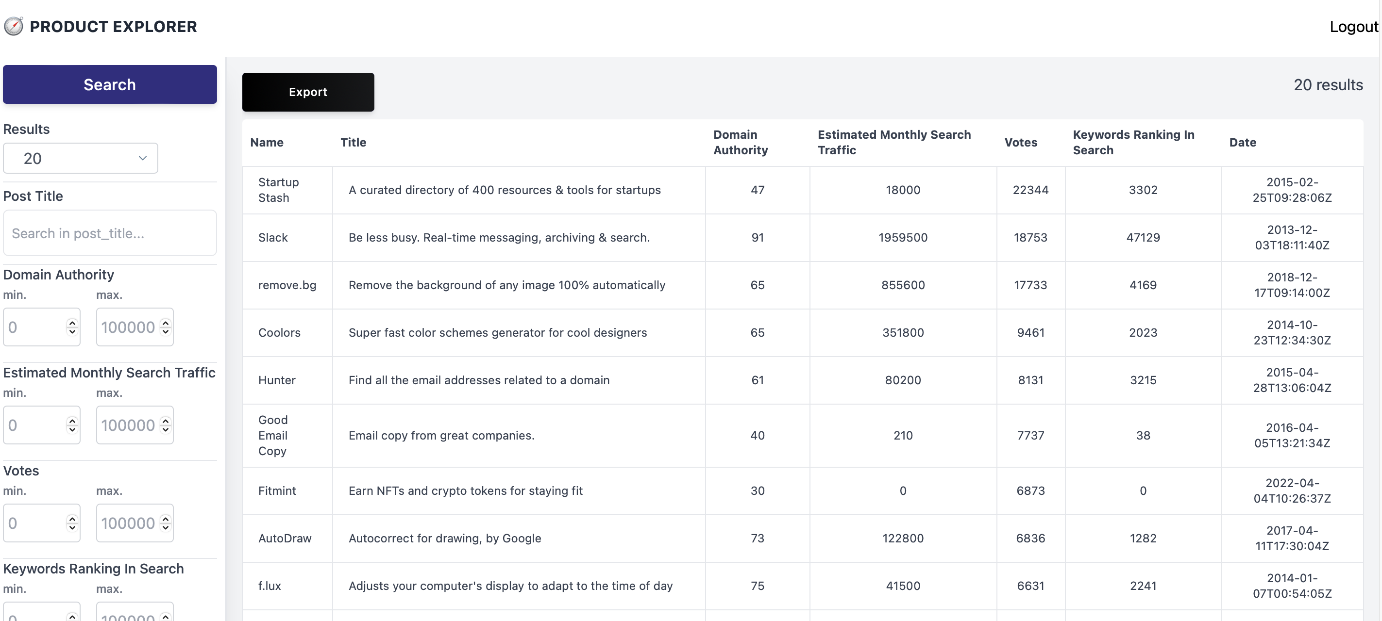 Product Explorer 2.0