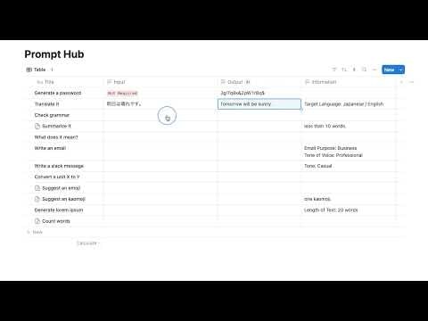 Notion AI Prompt Hub