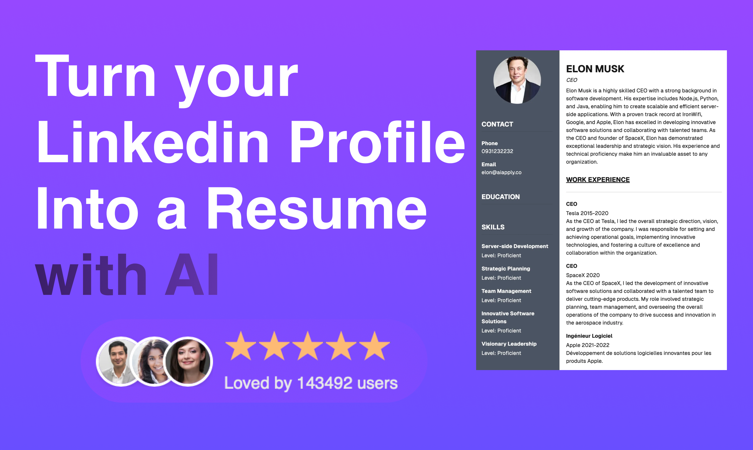Convert your LinkedIn into a Resume!