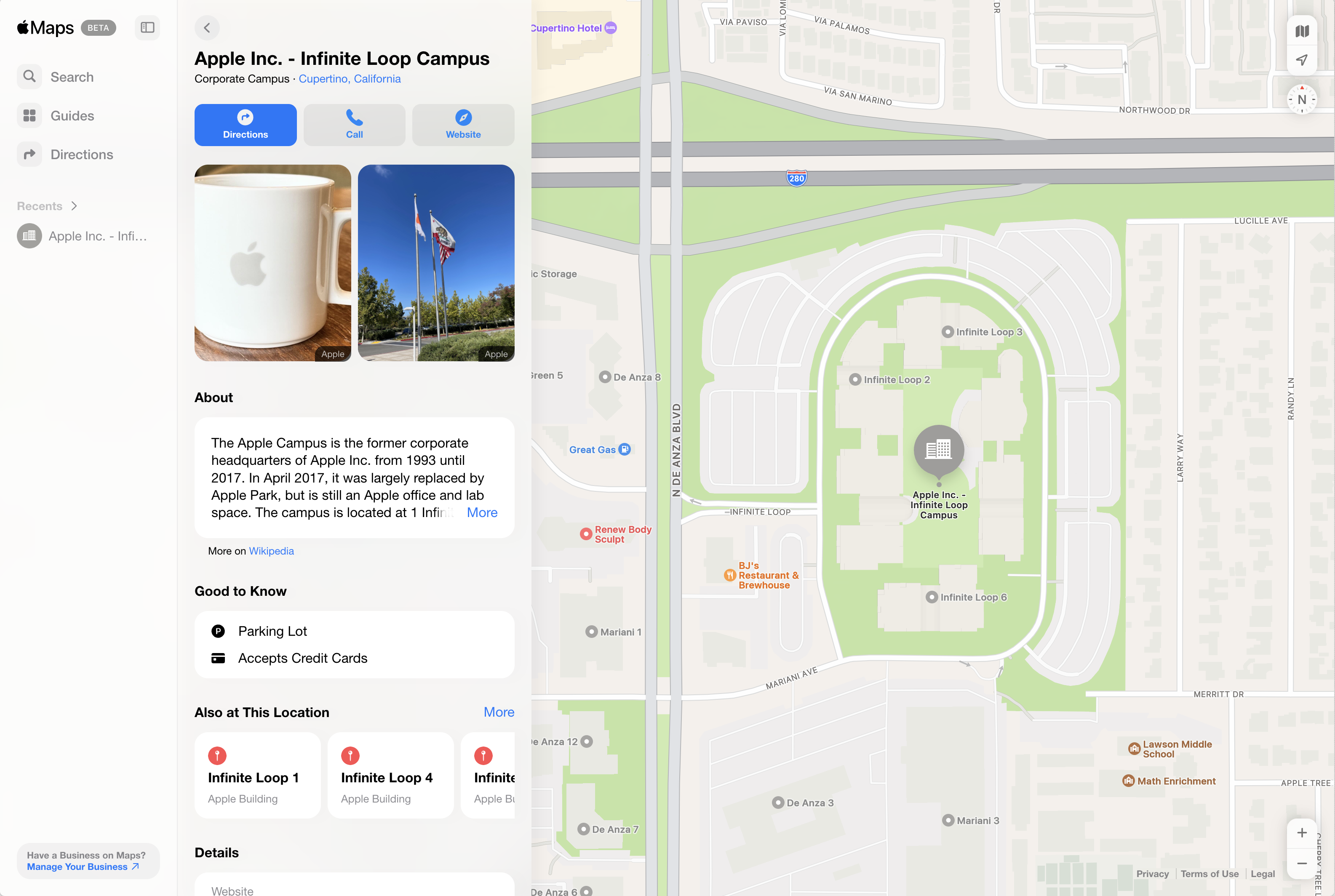 Apple Maps for Web Beta