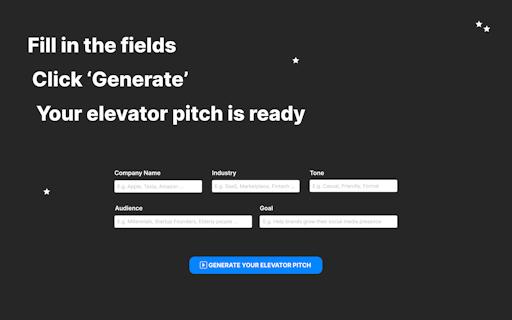 Elevator Pitch Generator