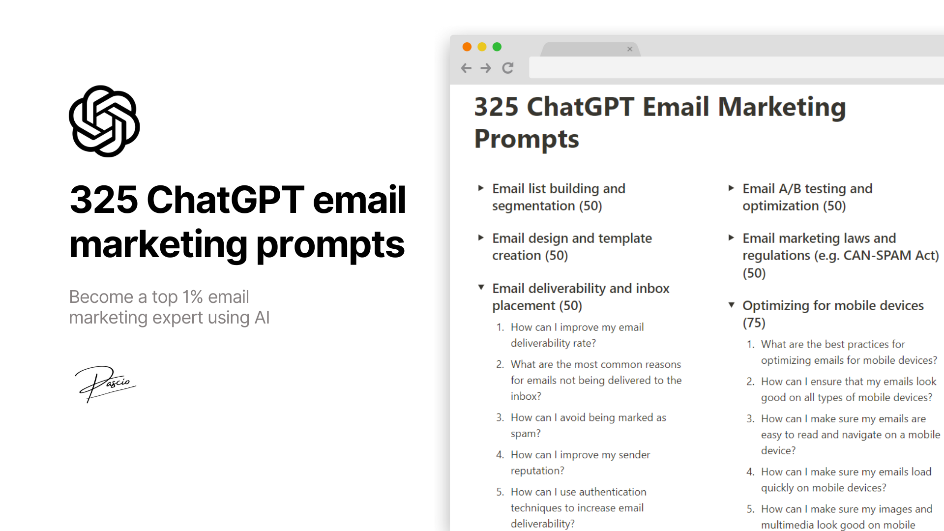 325 ChatGPT Email Marketing Prompts Pack