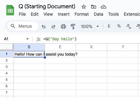Q - Google Sheets function for ChatGPT