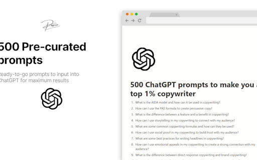 500 ChatGPT Copywriting Prompts Bundle
