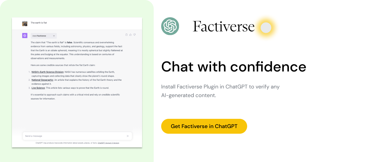 Factiverse plugin for ChatGPT