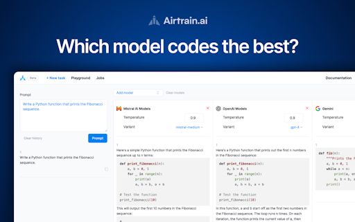 Airtrain.ai LLM Playground