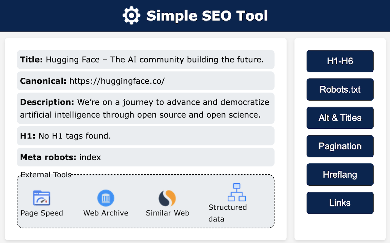 Simple SEO Tool