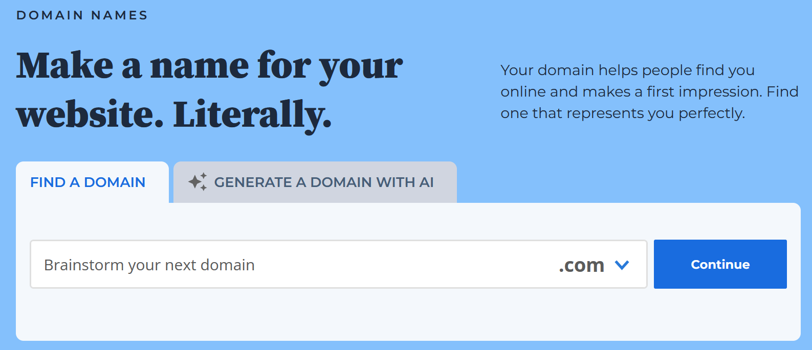 Bluehost's Domain Name Generator