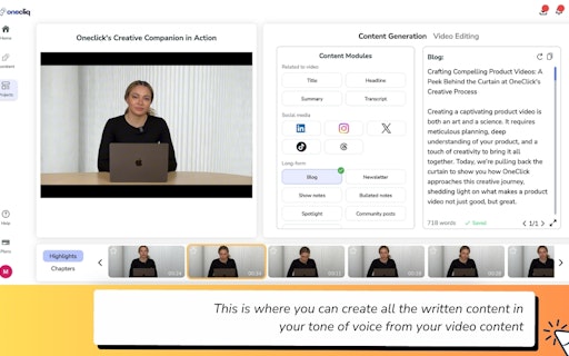 OneCliq.io AI Content Creation Genius