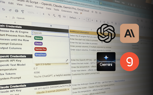 Multi-AI Google Sheets Script