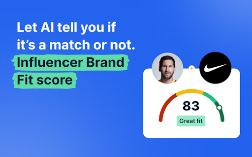 Influencer Brand Fit (Beta)