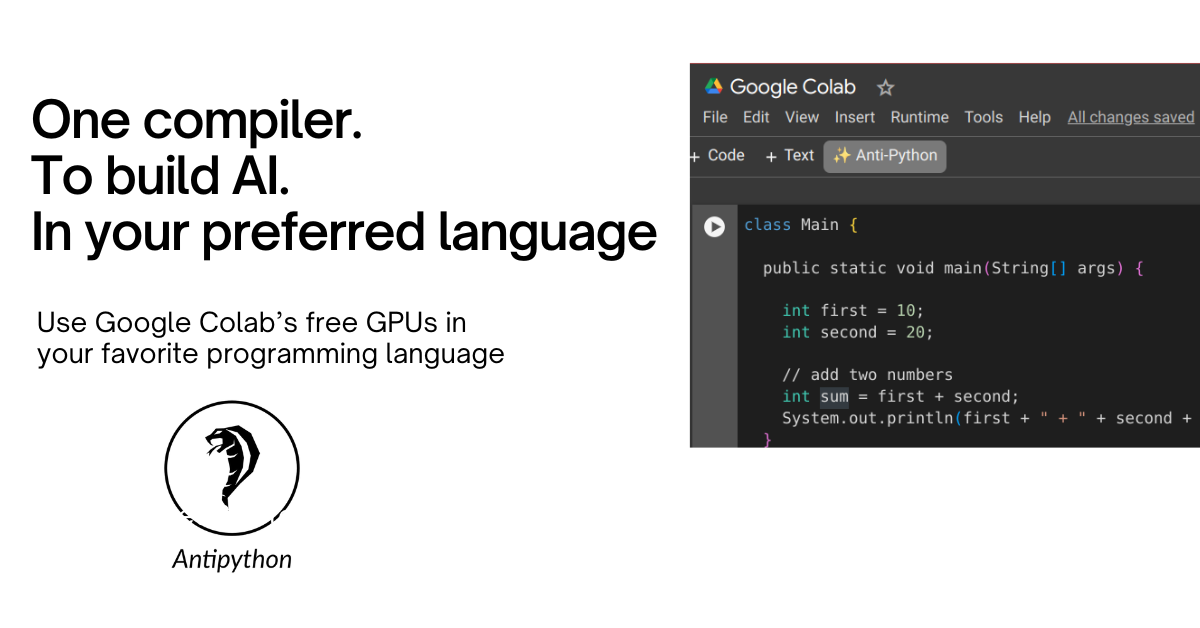 AntiPython AI Compiler for Colab 