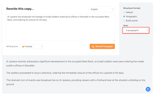 Free AI Paragraph Rewriter