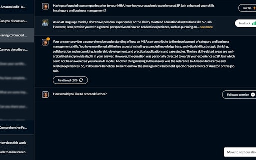 Practice Interview with VERA (AI Coach)