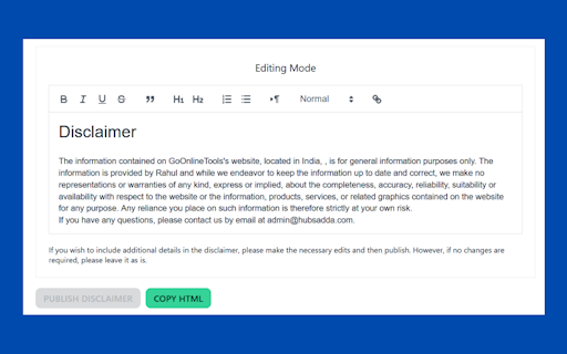 Disclaimer Generator