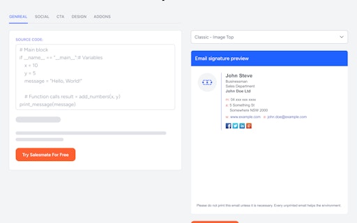 Email Signature Generator by Salesmate