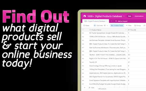 780+ Digital Products Database