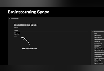 Brainstorming Space with Notion