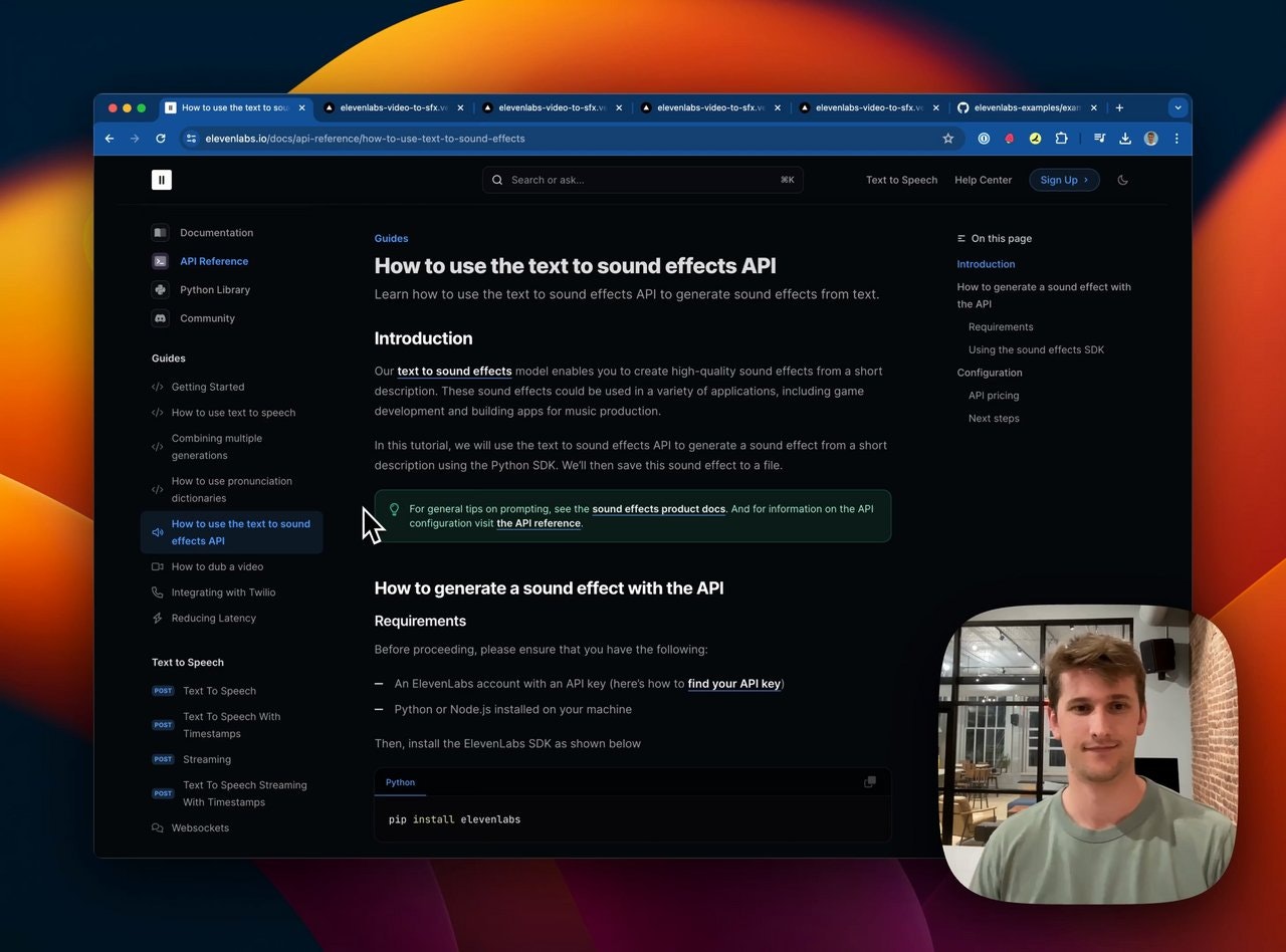 Video to Sound Effects by ElevenLabs