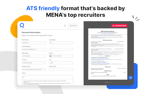 Qureos Resume Builder