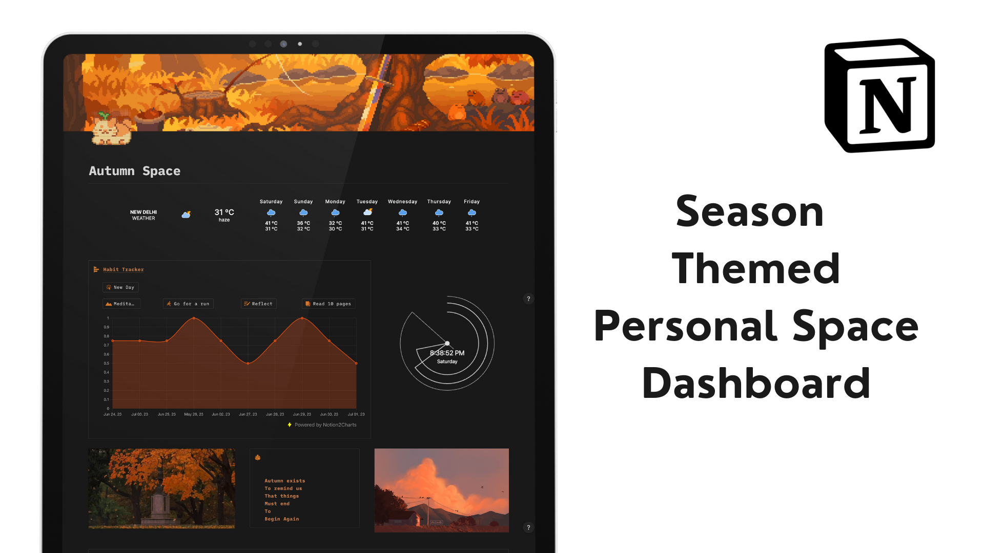 Season Themed Personal Dashboard